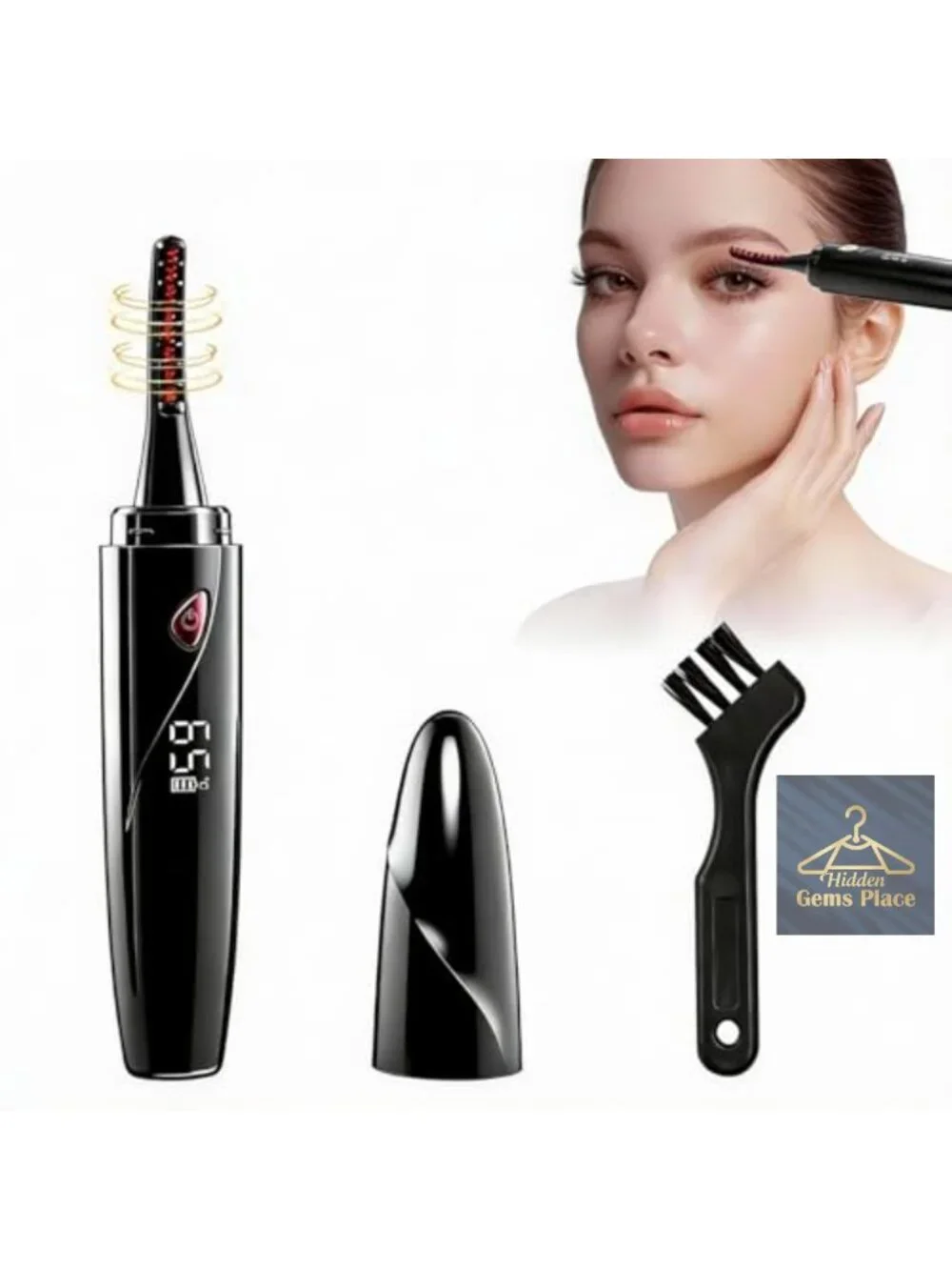 Heated Eyelash Curler, Rechargeable Electric Lash Curler with LED Display, 4